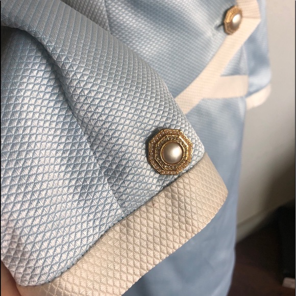 Bob Mackie couture stunning satin baby blue set - Picture 4 of 16